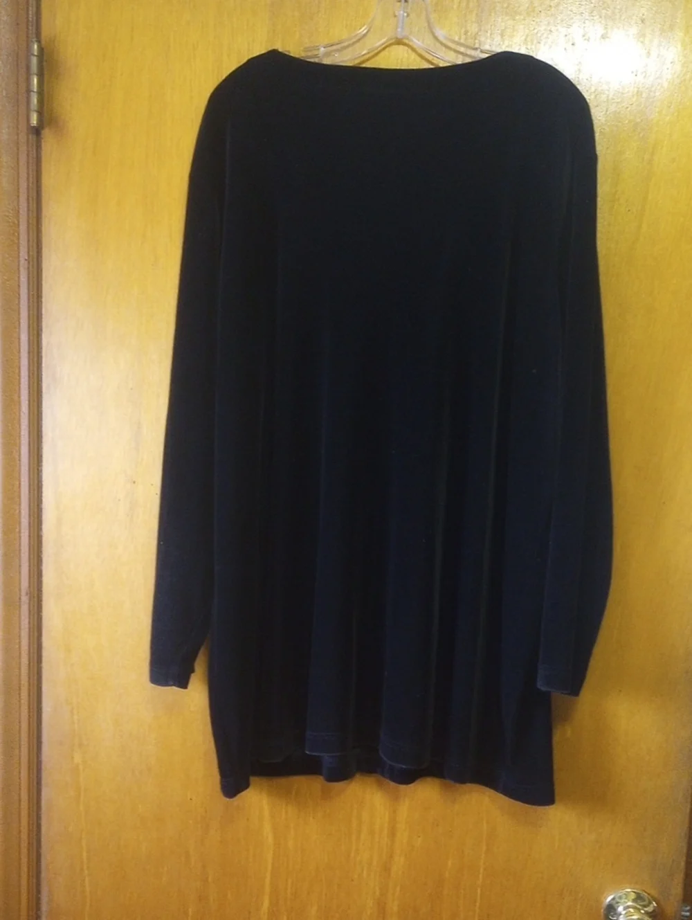 Mossino Neutral Black Velvet Stretch Polyester & Spandex Plus Size Jacket, 1X
